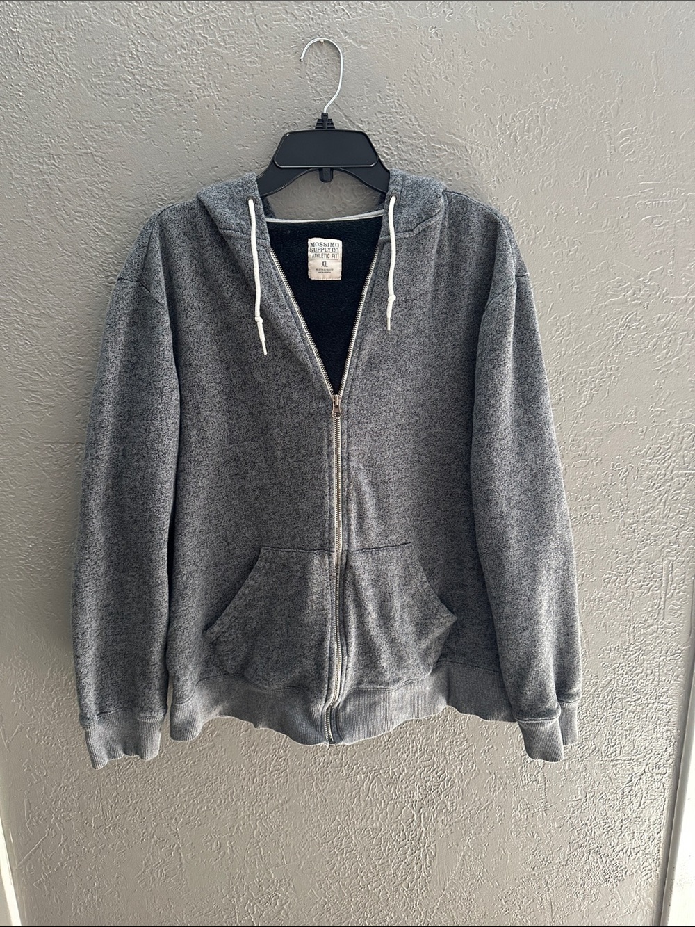 Mossimo Supply Co. Gray Full-Zip Hooded Sweater